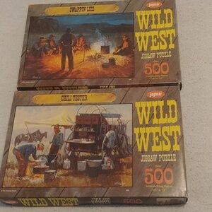 Set of 2 Vintage Jaymar: Wild West 500 pc puzzles 18x13 finished size